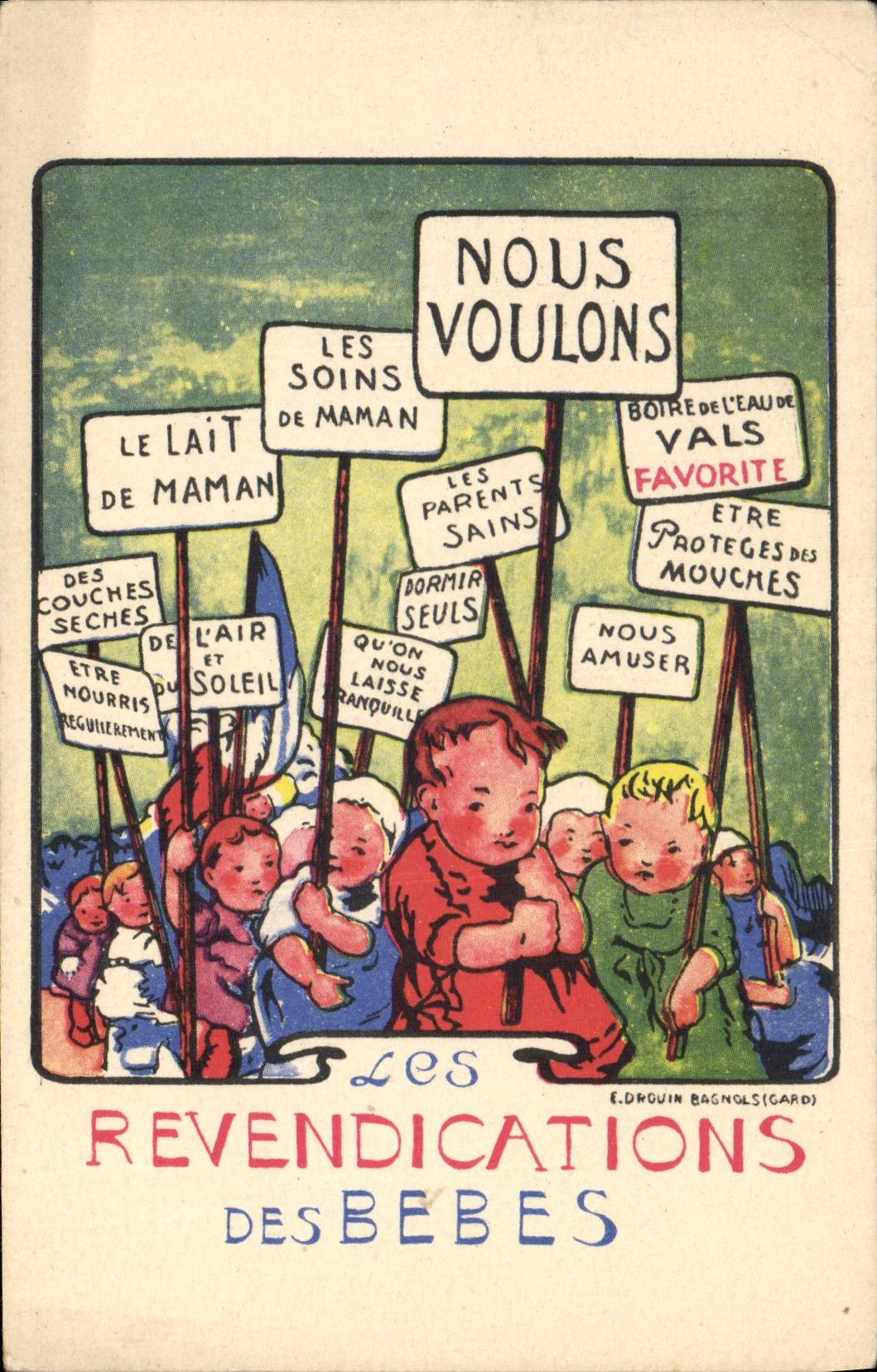 CPA Politique Satirique Revendications des bebes