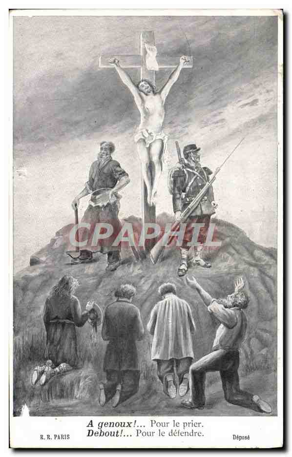 CPA Politique Satirique Christ Militaria