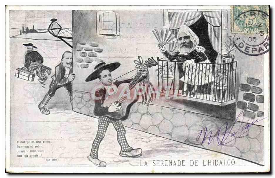 CPA Politique Satirique La serenade de l'Hidalgo Alphonse XIII Loubet