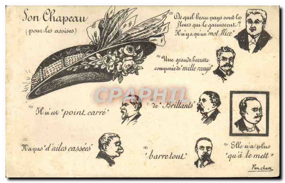 CPA Politique Satirique Chapeau Assises 