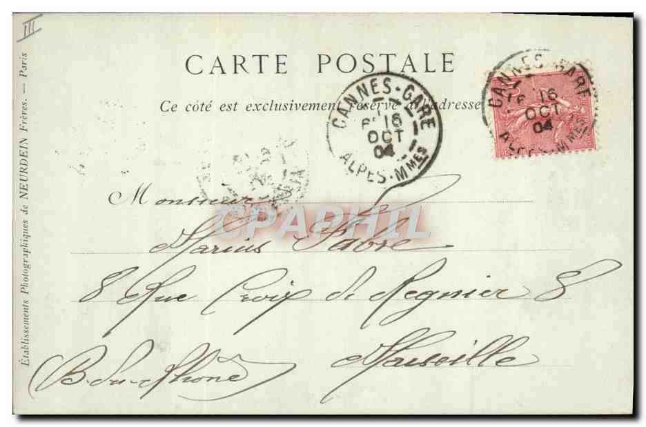 CPA Astronomie Cannes L'Observatoire de la Californie  — Rückseite