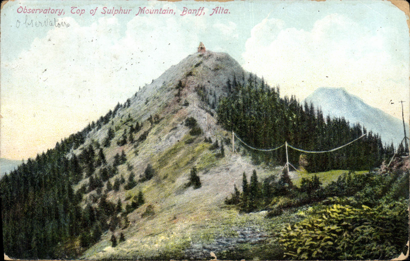 CPA Astronomie Observatory Top of Sulphur Mountain Banff Alta 
