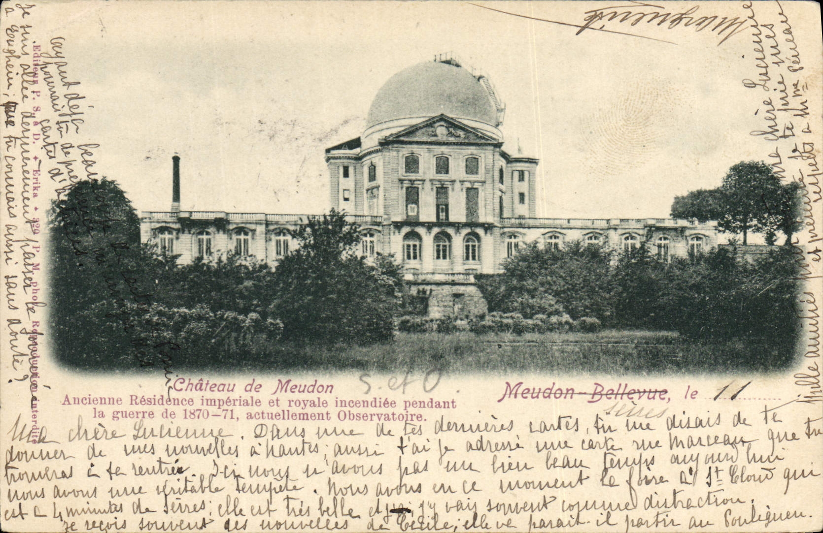 CPA Astronomie Meudon Observatoire Chateau 