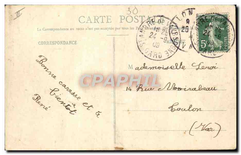 CPA Astronomie Environs de St Andre de Valborgne Observatoire de l'Aigoual — Rückseite