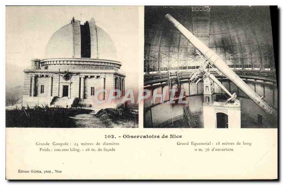 Observatoire de Nice — Grand Equatorial et Grande Coupole — Édition Goetta, phot., Nice