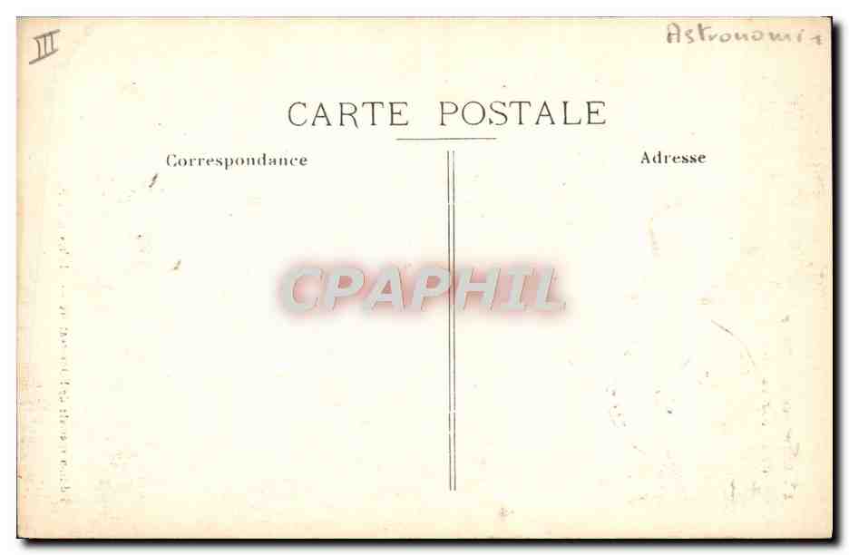 CPA Astronomie L'arrivee a la tour de l'Observatoire Femme Chien — Rückseite