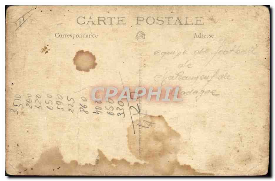 CARTE PHOTO Football  — Rückseite
