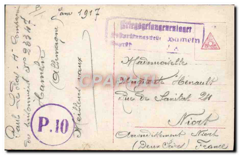 CPA Football Hameln 1917 — Rückseite
