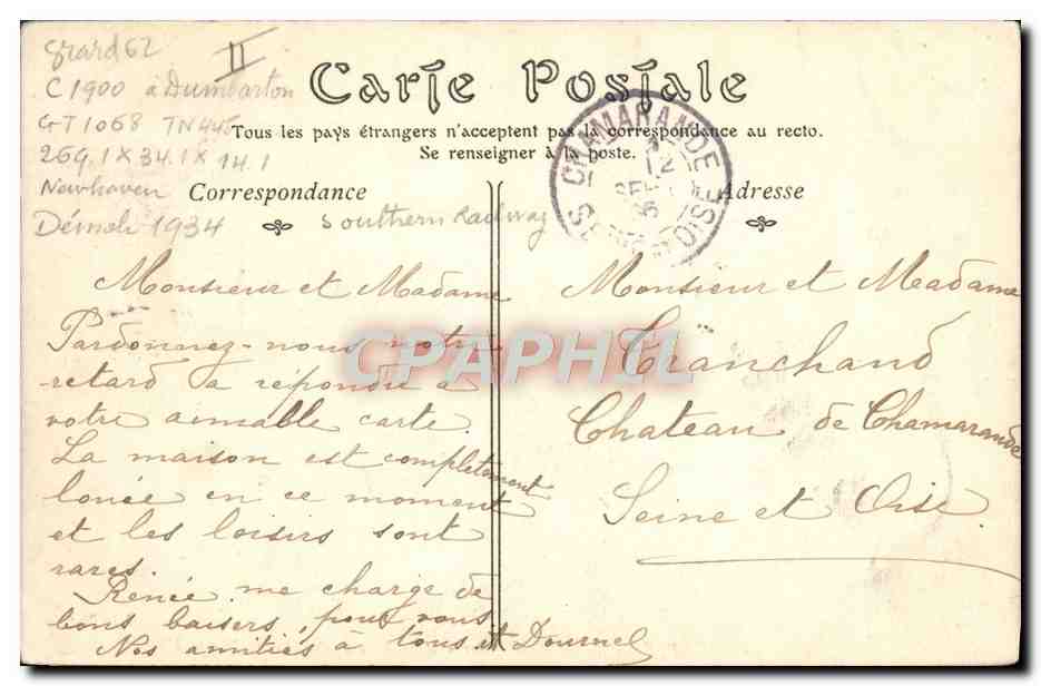 CPA Bateau Dieppe Sortie du steamer Arundel du service de Dieppe a Newhaven — Achterkant