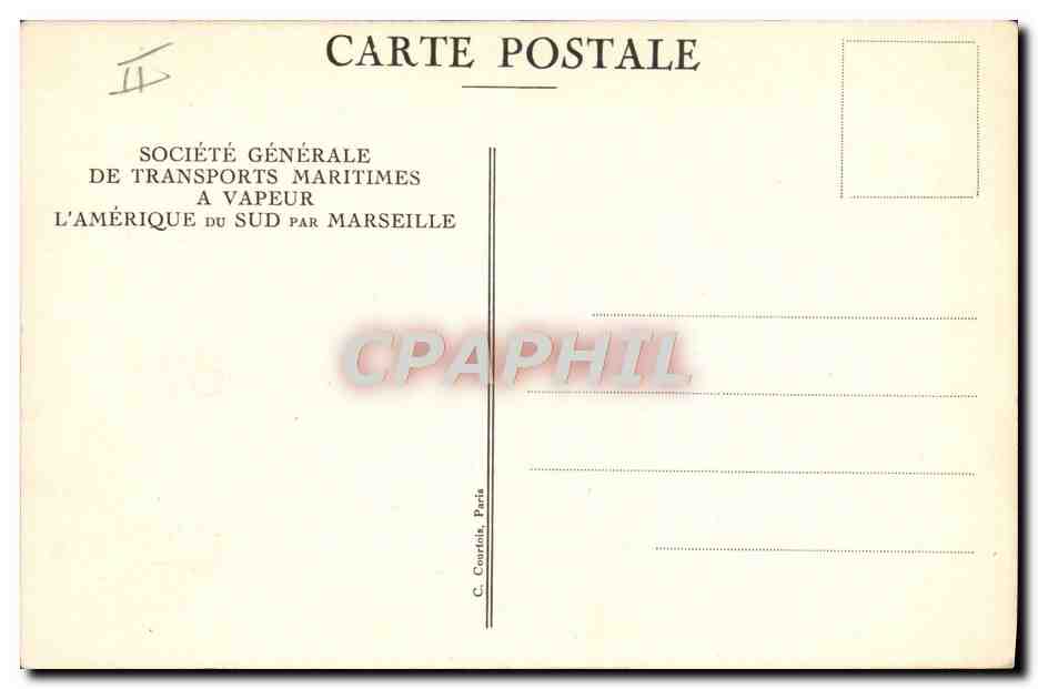 CPA Bateau SGTM Alsina Mendoza — Verso
