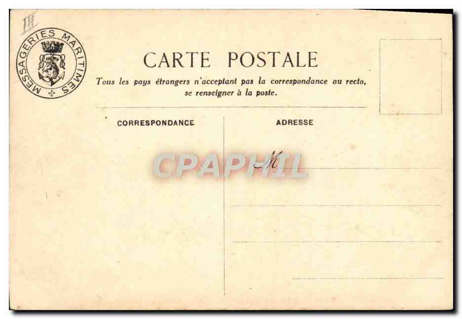 CPA Bateau Messageries Maritimes d'Artagnan Indochine — Verso