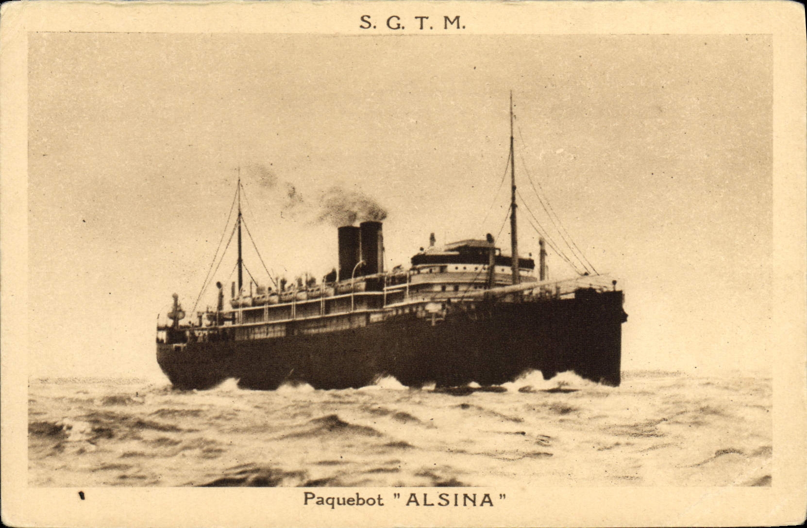 Paquebot "ALSINA" — S.G.T.M. — Société Générale de Transports Maritimes à Vapeur