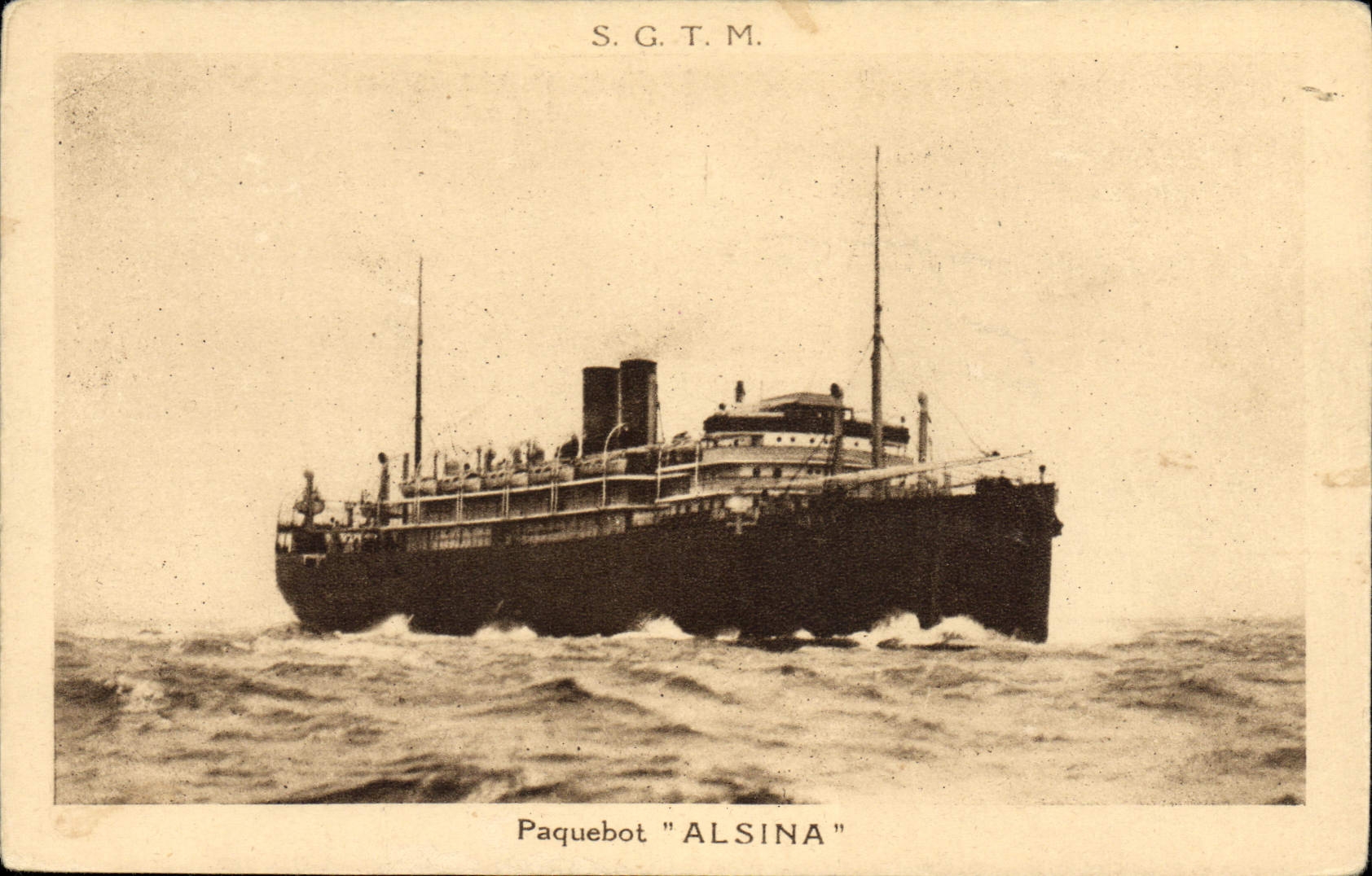 Paquebot "ALSINA" — S.G.T.M. — Société Générale des Transports Maritimes