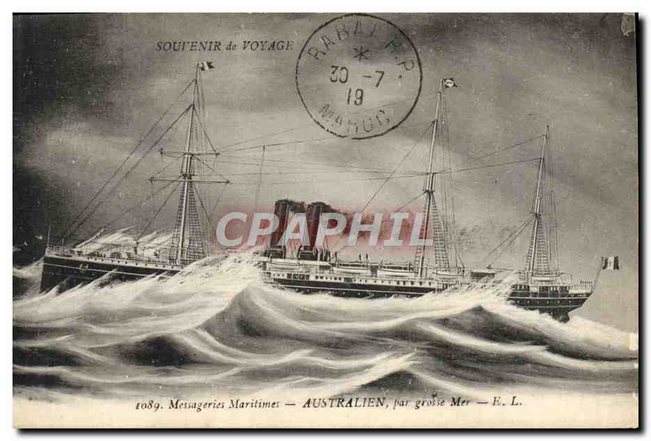 Australien — par grosse Mer — E. L. — Messageries Maritimes — Souvenir de Voyage
