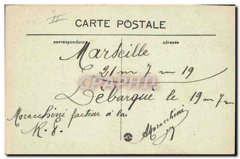 Australien — par grosse Mer — E. L. — Messageries Maritimes — Souvenir de Voyage — Verso