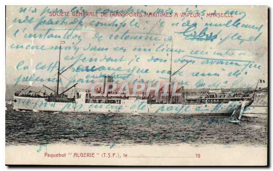 CPA Bateau Paquebot Algerie TSF 