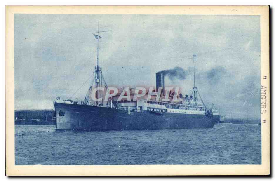 S/S "Angers" — stoomboot van de Maatschappij der Maritieme Berichten — onbekende uitgever, serie nummer III