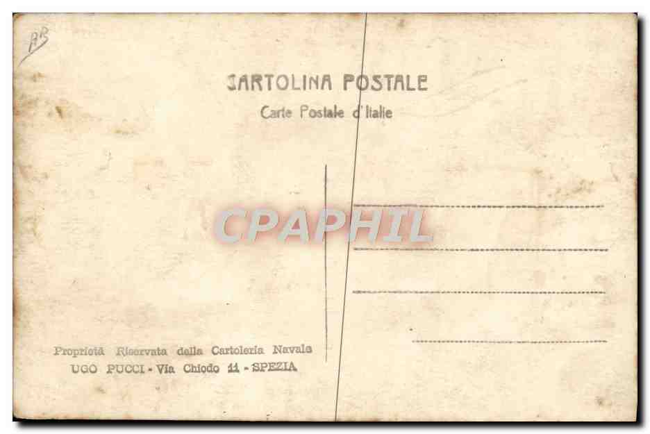 R.SCUOLA "A. VESPUCCI" — Italiaanse zeeschool — Cartolineria Navale Ugo Pucci, Spezia — Achterkant