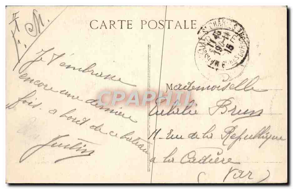 Farol y transbordador S.S. ABDA — Vista nocturna — H. Gémaud et Cie, Marsella — Reverso