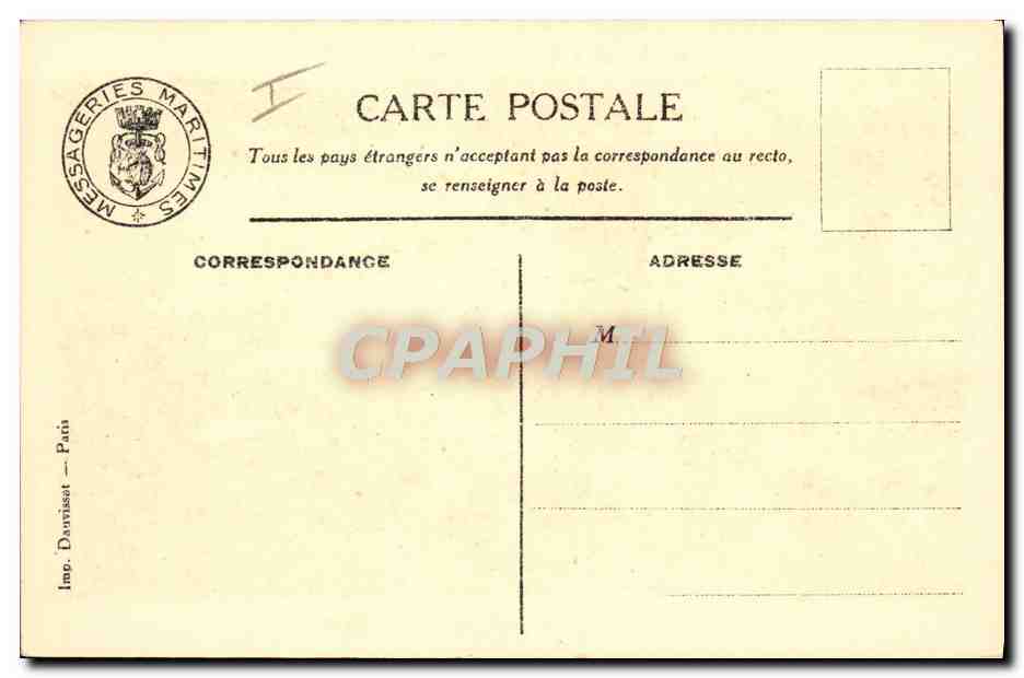 Messageries Maritimes — Le Fumoir, 1ère classe, sur le paquebot 'Aramis' — Reverso