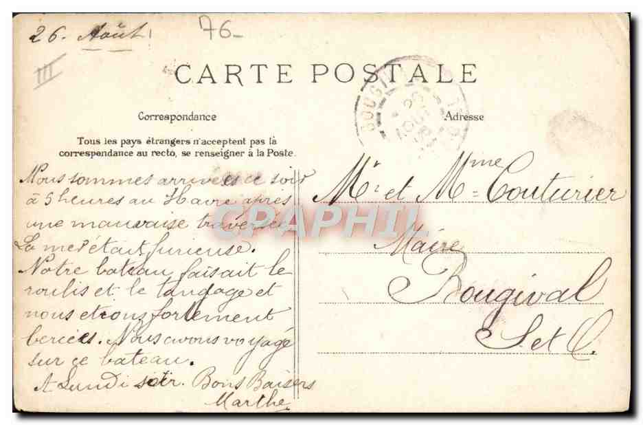 Le Havre — L'Augustin Normand — Héliotypie E. Le Doley, Paris, n°204 — Rückseite
