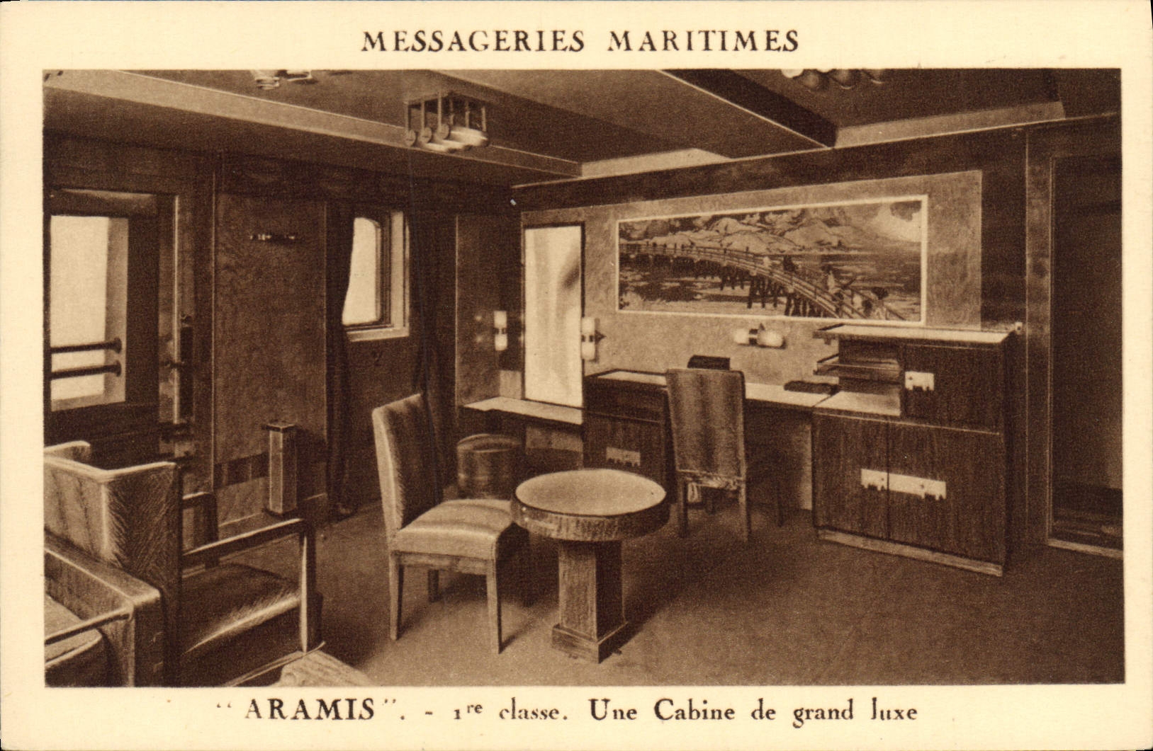 Cabinette de grand luxe — Messageries Maritimes — Aramis — 1re classe