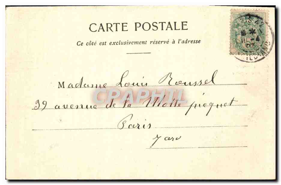 L'Araignée de Pitou — caricature de soldat en permission — Phototypie A. Bergeret et Cie, Nancy — Verso