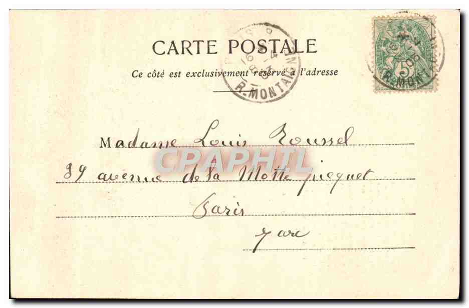 Soldat écrivant une lettre à sa fiancée — Pitou à sa Française — Éditeur : Françoise A. Béguin & Cie, n° 20007 — Verso