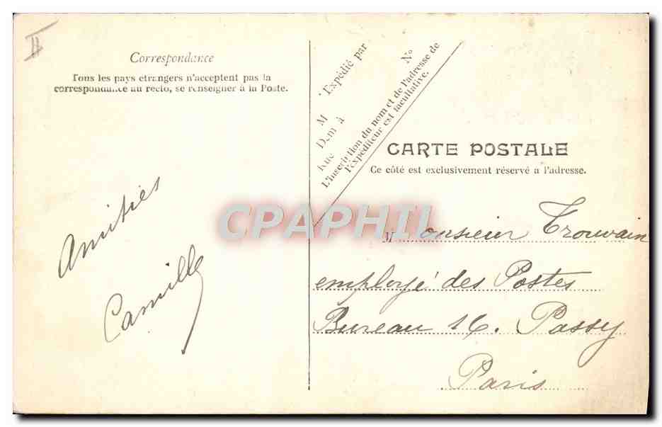 Femme en maillot de bain — plage rocheuse — V. E. Paris, n° 4447 — Achterkant
