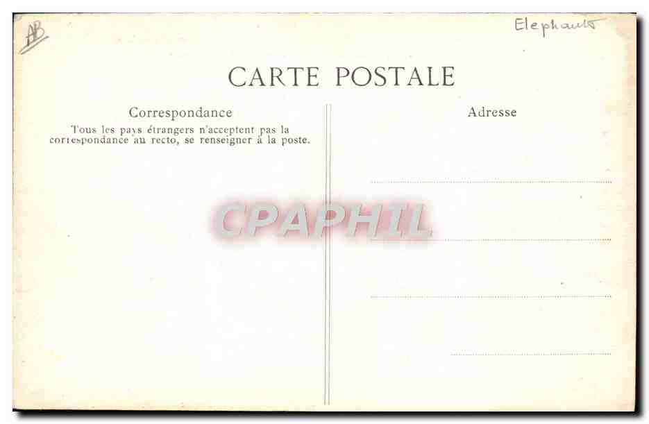 Madras — Éléphant au travail (portant des planches) — Éditeur non identifié — Rückseite