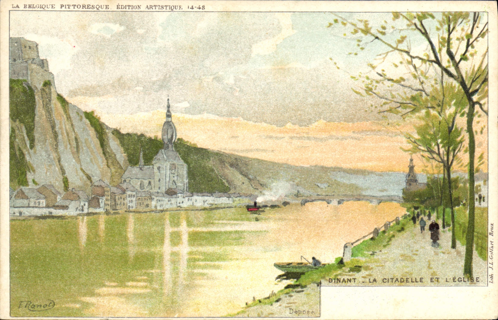 CPA Fantaisie Illustrateur Ranot Dinant La citadelle et l'eglise