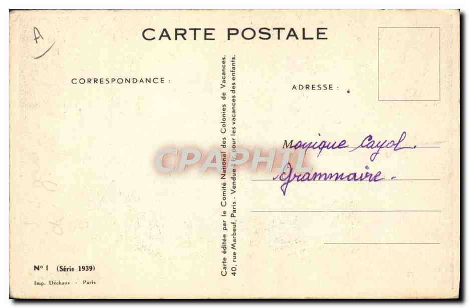 CPA Fantaisie Illustrateur Enfant Hesitation — Rückseite