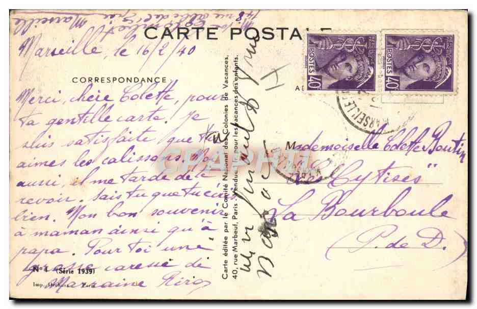 CPA Fantaisie Illustrateur Redon Enfant — Rückseite