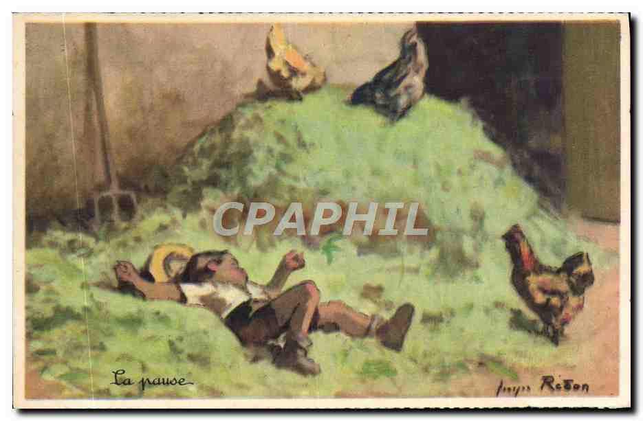 CPA Fantaisie Illustrateur Redon Poules