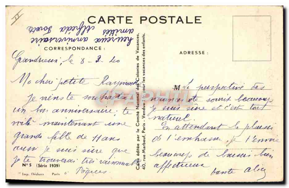 CPA Fantaisie Illustrateur Redon Enfant — Back