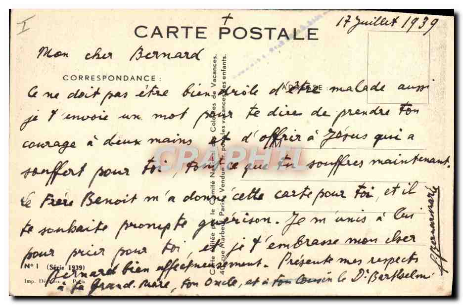 CPA Fantaisie Illustrateur Redon Enfant — Rückseite
