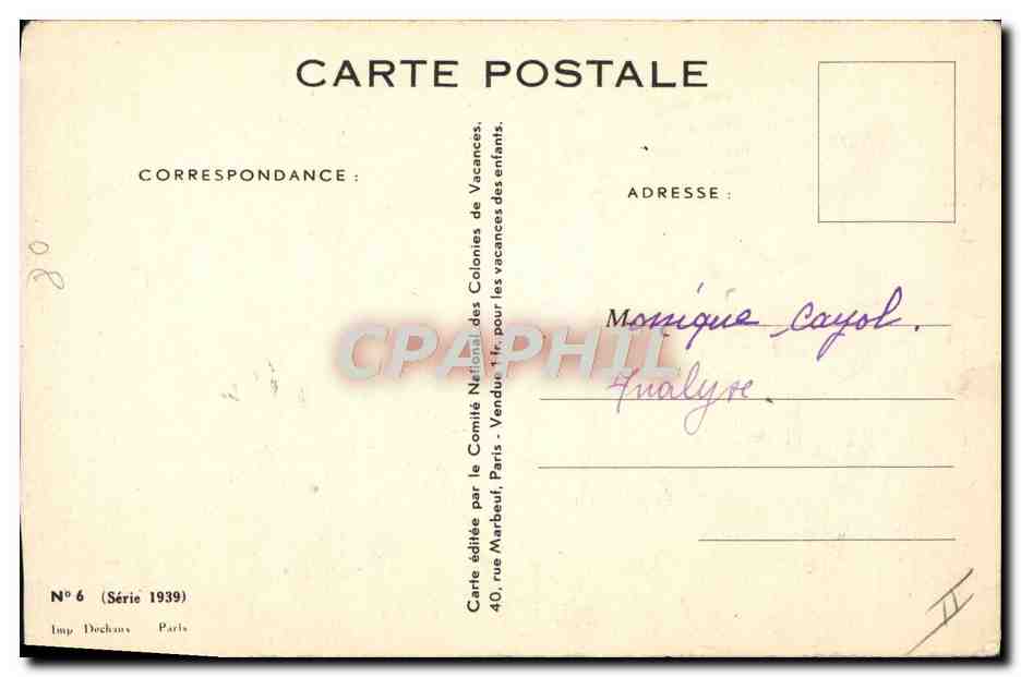 CPA Fantaisie Illustrateur Redon Enfants Papillon Vole vole — Rückseite