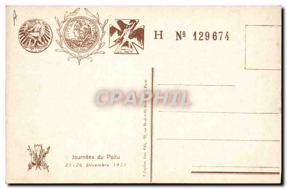 CPA Militaria Journee du Poilu 25 et 26 decembre 1915 — Rückseite