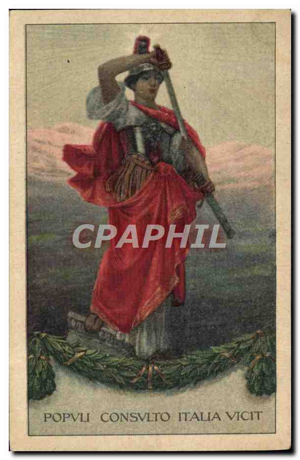 CPA Militaria Populi Consulto Italia Vicit 