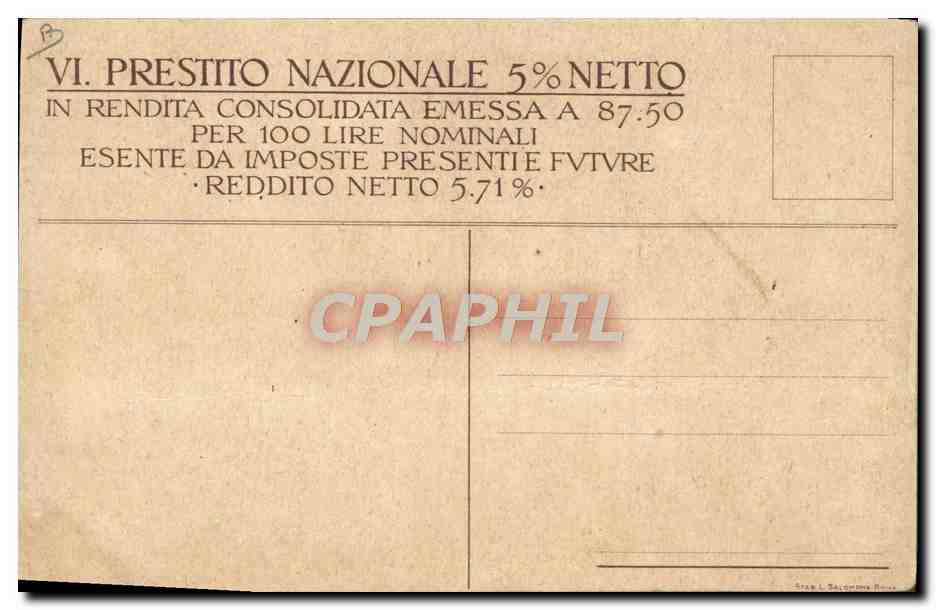 CPA Militaria Populi Consulto Italia Vicit  — Rückseite
