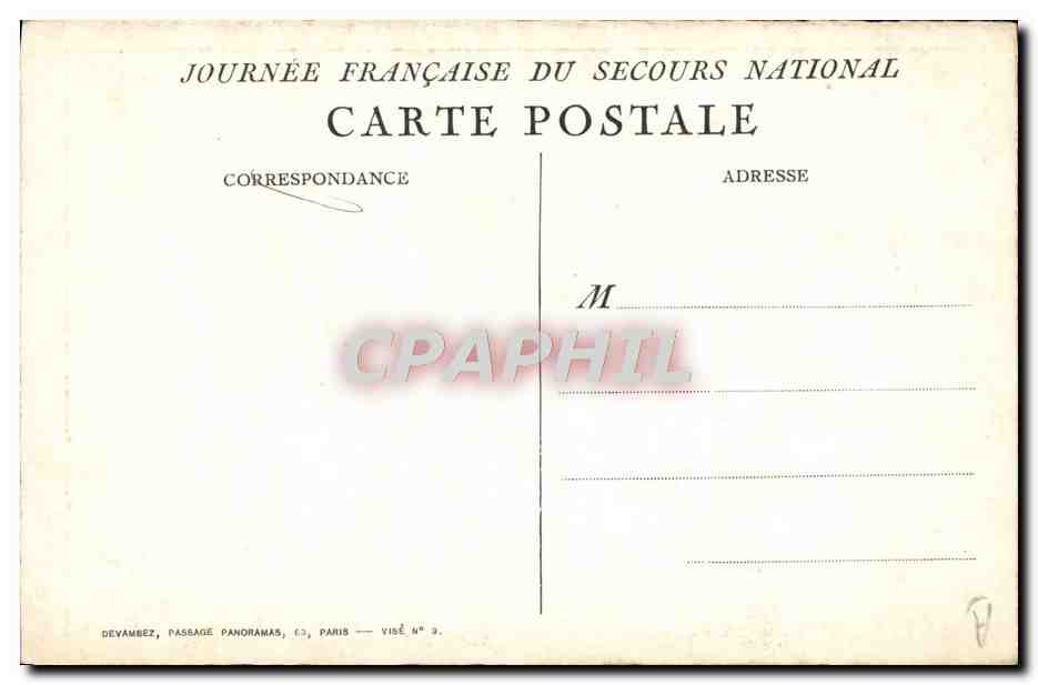 CPA Militaria Secours National Illustrateur — Verso