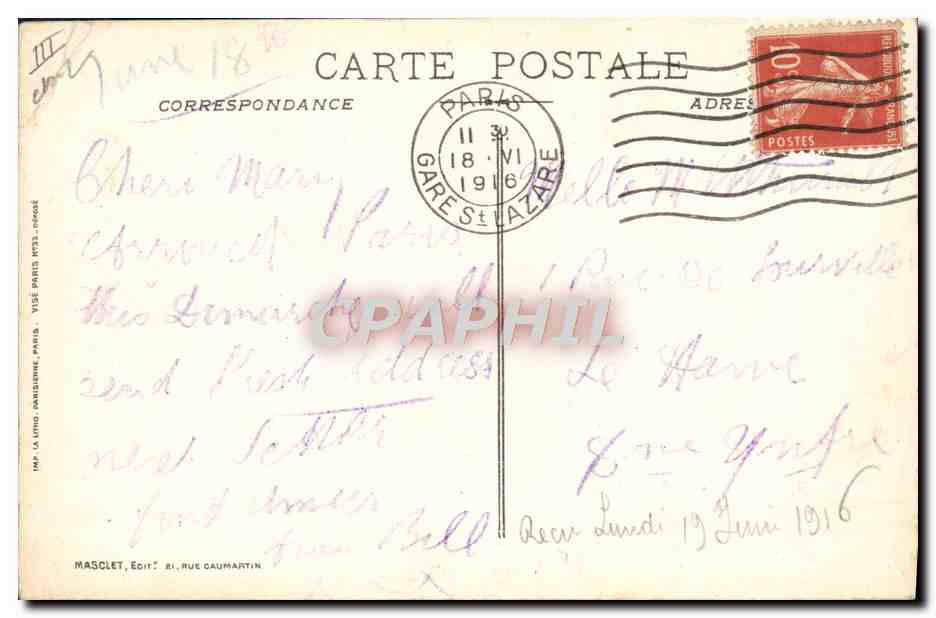 CPA Militaria Aux poilus La Patrie reconnaissante Medaille — Rückseite