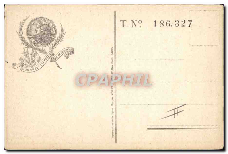 CPA Militaria Journee du Poilu 25 et 26 decembre 1915 — Rückseite