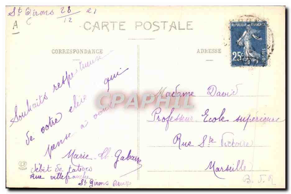 CPA Pyrenees Une Bethmalaise Folklore — Verso