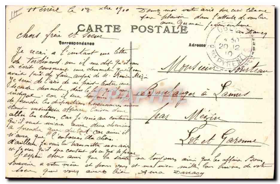 CPA Pyrenees Folklore — Verso