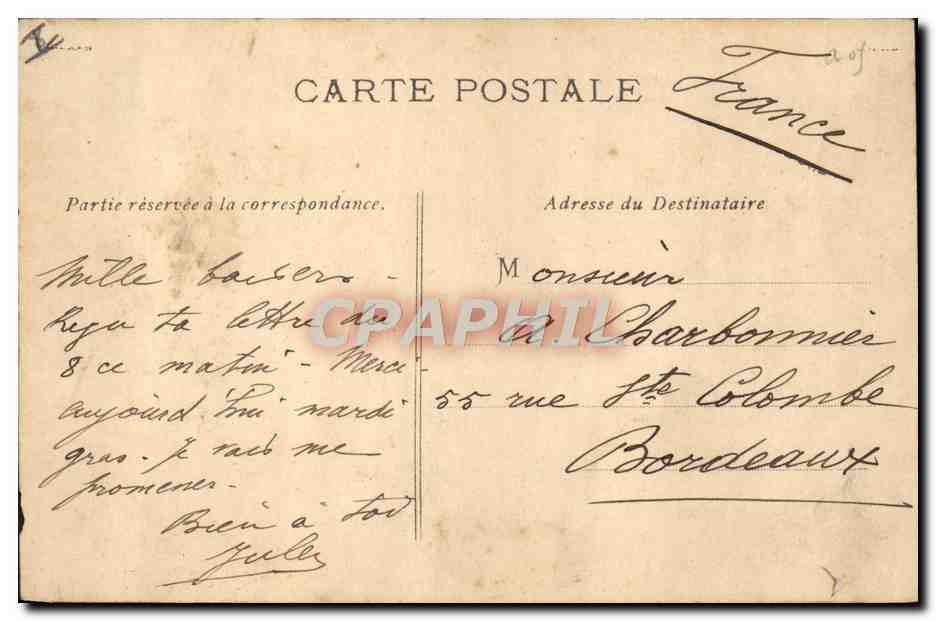 Baignade humoristique — caricature de baigneurs — L.&J.W. Paris — Verso