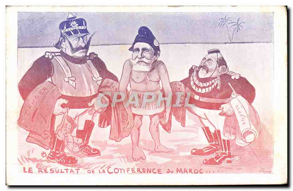 CPA Politique Satirique Le resultat de la conference du Maroc Entente Cordiale