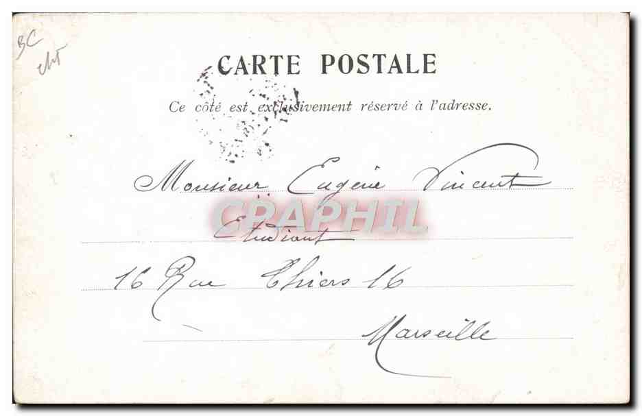 Caricature de M. François Coppée — peinture de Sirat — éditeur M-T-M, Déposé-Paris — Reverso