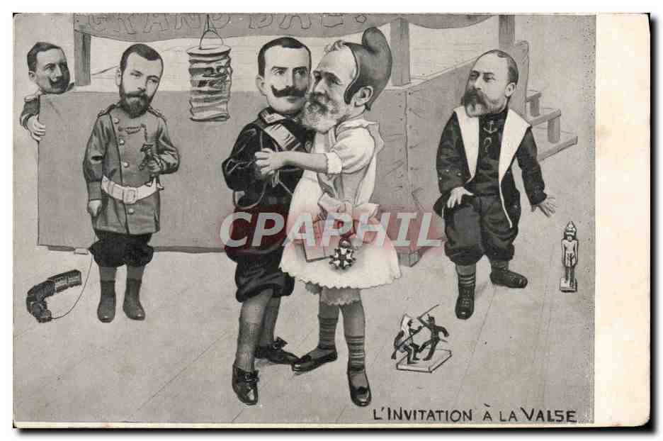 CPA Politique Satirique L'invitation a la valse 