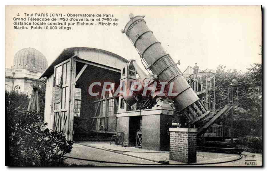 CPA Astronomie Paris Grand telescope Eichens Miroir de Martin 